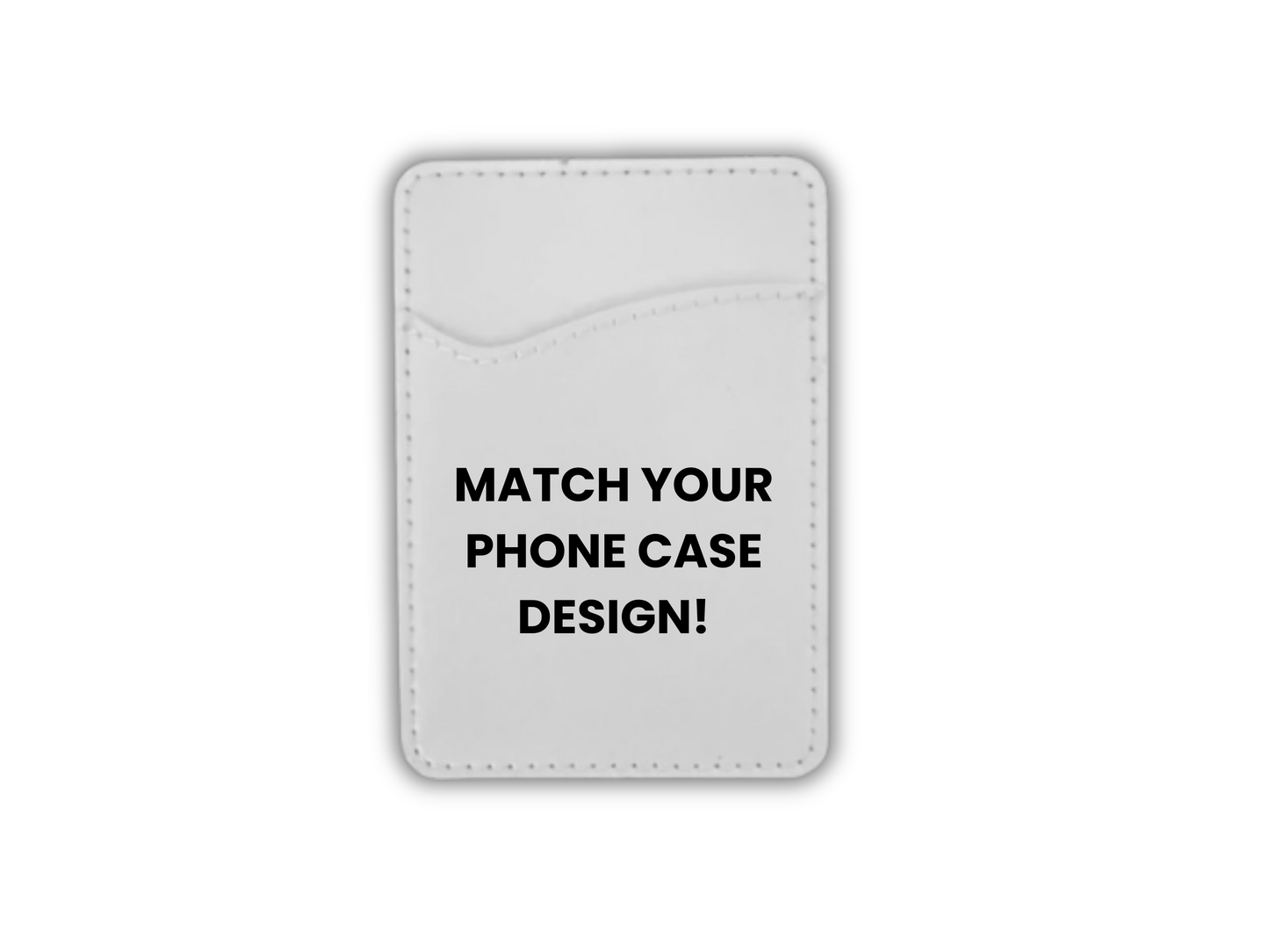 Leather adhesive Geek Wallet, adhesive phone card holder, that matches our custom phone case designs.