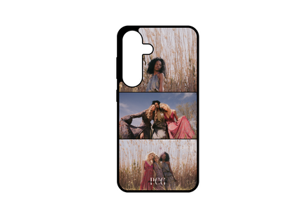 Example of a 3 Photo Collage custom phone case for Samsung Galaxy S24 & S24 Plus, featuring photos of friends , in a collage design.