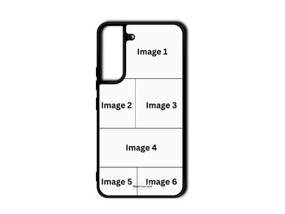 6 Photo Collage Custom Phone Case Template for Samsung Galaxy S22 & S22 Plus, with customizable photo placeholders.