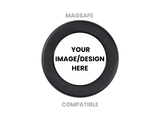 Black base custom design MagSafe phone grip -  Geek Grip branded