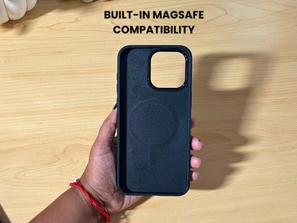 Inside view of custom phone case showing built-in MagSafe compatibility.