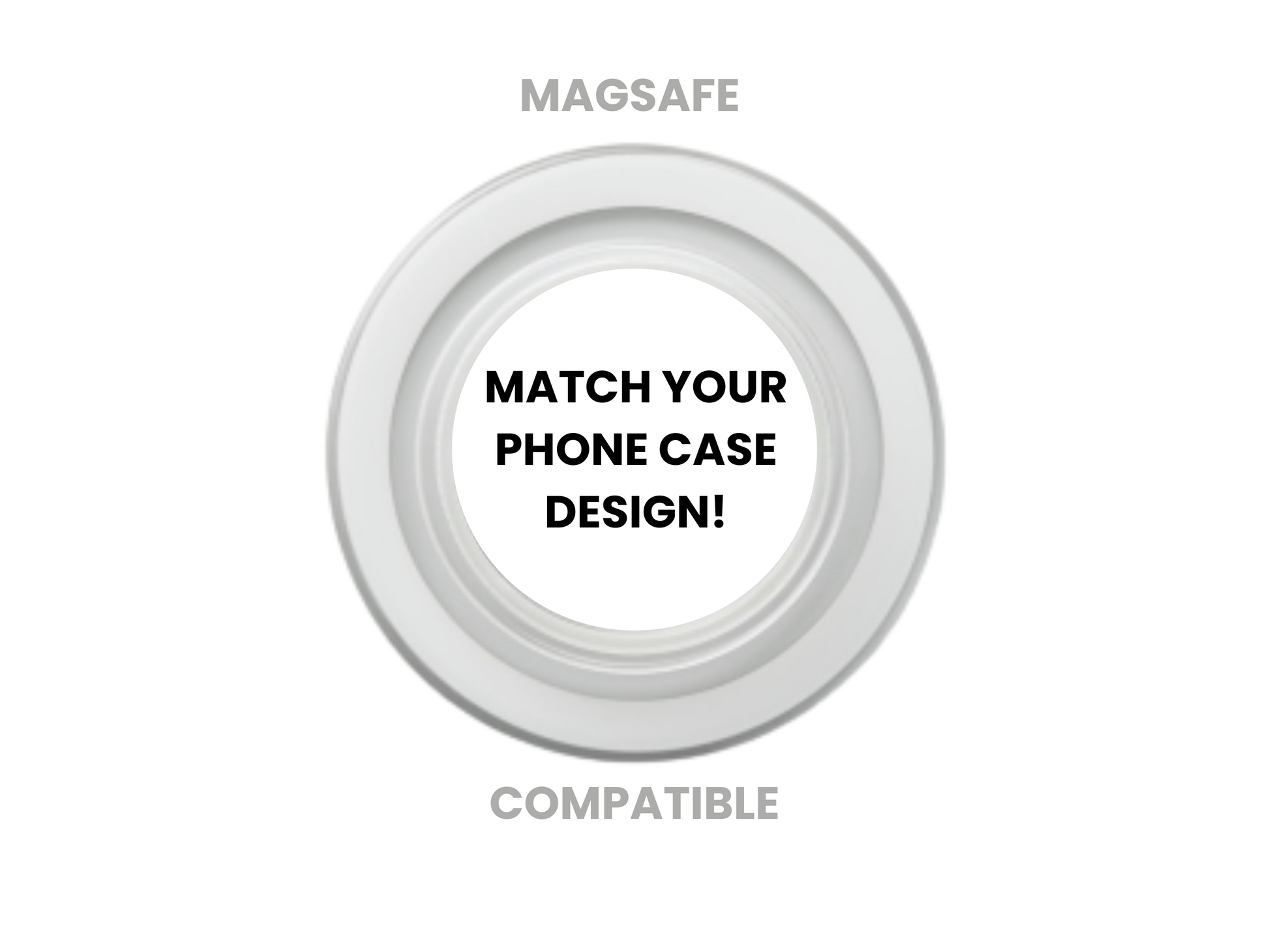 Clear base MagSafe Geek Grip, phone grip, that matches our custom phone case designs.