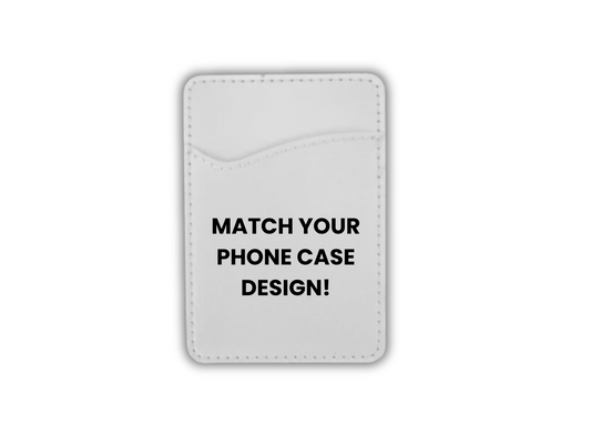 Leather adhesive Geek Wallet, adhesive phone card holder, that matches our custom phone case designs.