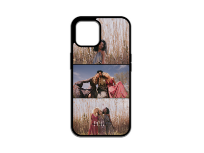 Example of a 3 Photo Collage Custom Phone Case for iPhone featuring three photos of friends, showcasing personalized design options.